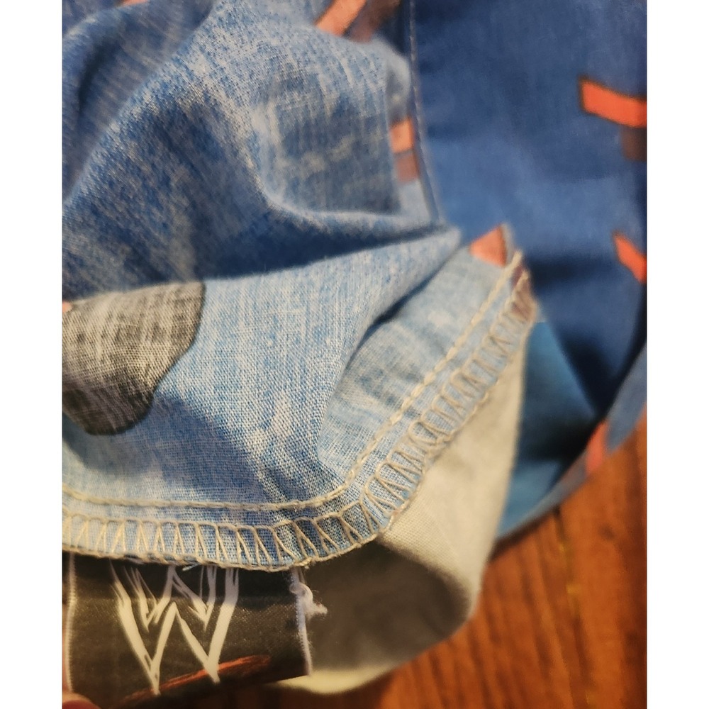 Vintage WWE Wrestling Pillowcase Triple H John Cena Logo Stars Blue Gray - Picture 3 of 4